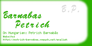 barnabas petrich business card