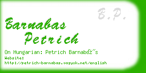 barnabas petrich business card